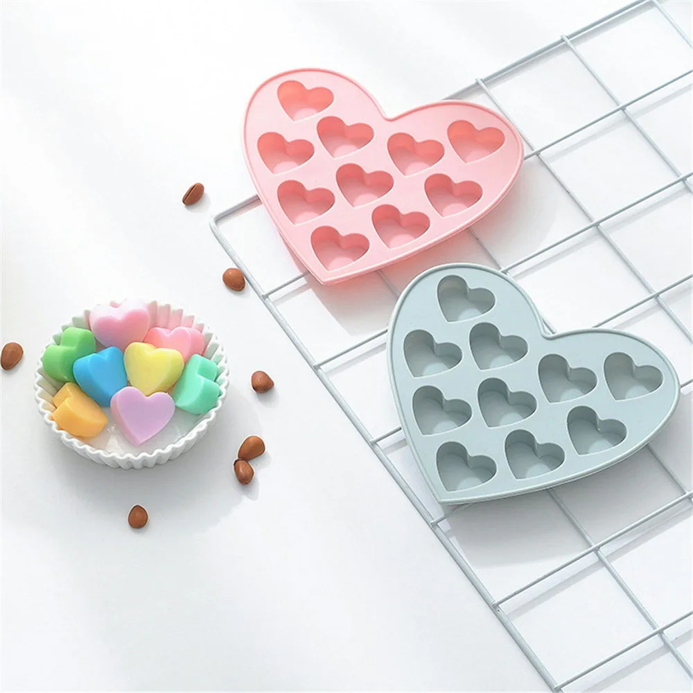 

10 Cavity Heart Silicone Mold Fondant Cake Decorating Tool Chocolate Molds For Kids DIY Candy Mould Baking Kitchen accessories