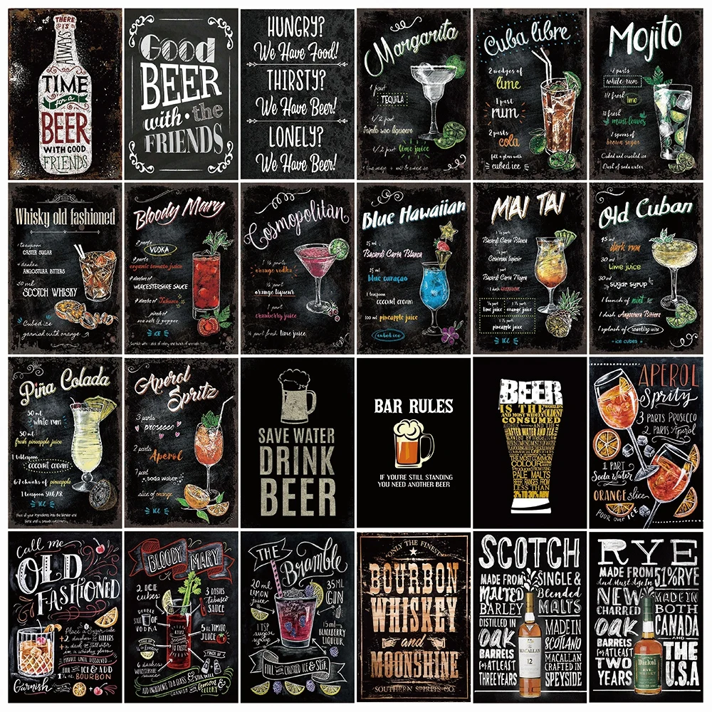 [Kelly66] коктейль для рисования мелом Мохито Маргарита хороший пиво металлический