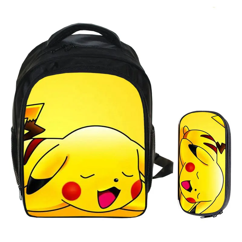 16 дюймов Pokemon Pikachu Eevee детские школьные сумки ортопедический рюкзак для мальчиков