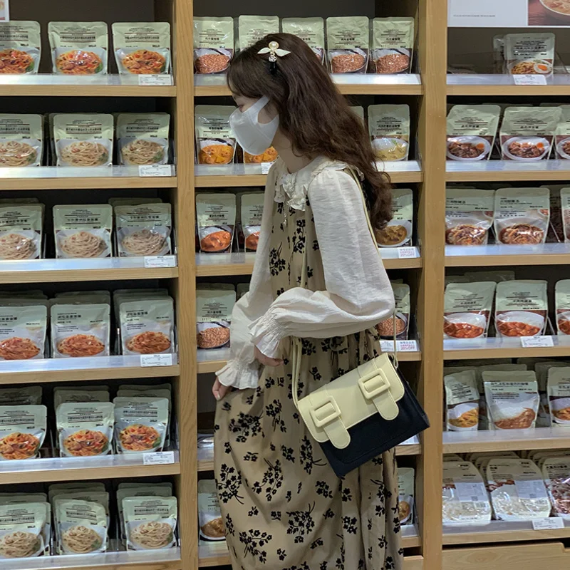 Платье с имитацией двух частей и длинным рукавом женское платье зима 2021 новый