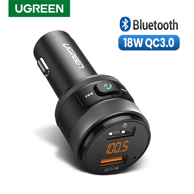  FM трансмиттер UGREEN с поддержкой Bluetooth 3,0 и двумя USB портами 