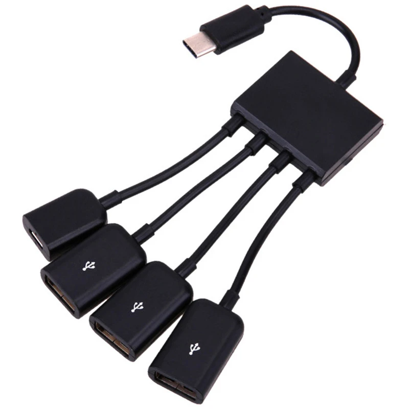 4 в 1 тип-c до 3 портов usb-концентратор, адаптер с микро OTG зарядным портом type C USB сплиттер аксессуары для компьютера телефона планшета