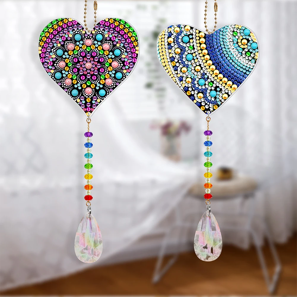 

DIY Special Shaped Crystal Drill Diamond Painting Kit Hanging Pendant Craft Mosaic Rhinestone Pendant Home Window Decorations