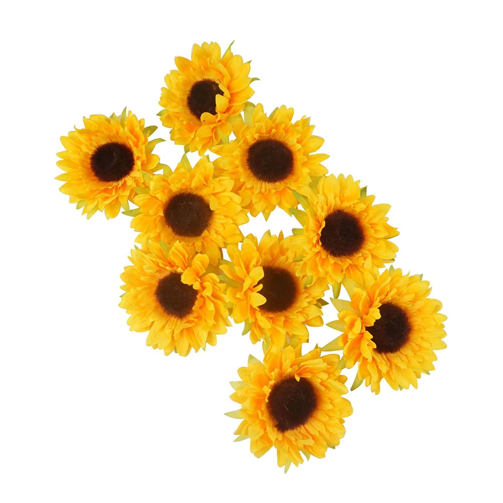 2019 Новый 24 шт искусственный подсолнух цветок голова для украшения дома офисные