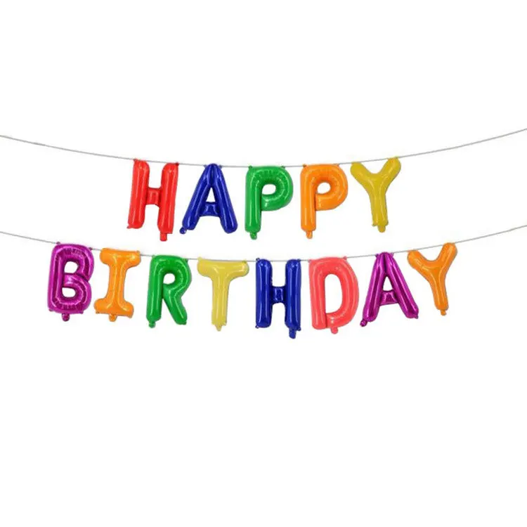 

Birthday Letter Balloon Set Festival Happy Birthday Party Decoration Aluminum Film Balloons Can Be Batch Released