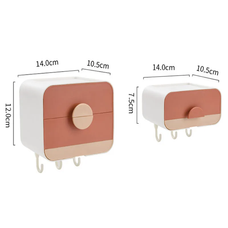 

Bathroom Storage Soap Dish Drain Soap Box Hook Seamless Wall Hanging Double-layer Plastic Box Multi-function Rack Free Punching