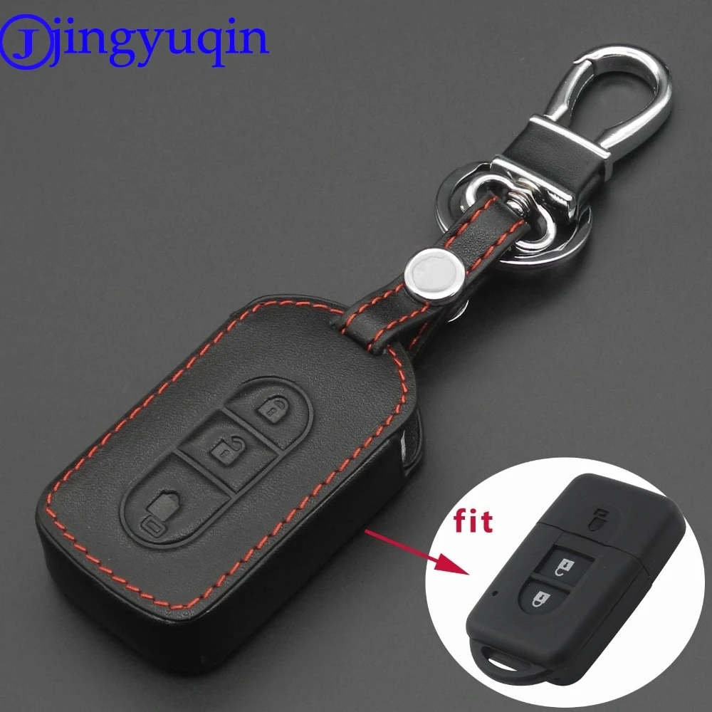 

Супер Кожаный Чехол Для Ключей Для Автомобиля Jingyuqin Nissan Tiida Note Navara Qashqai Micra Juke X-Trail Pathfinder 3 Кнопки
