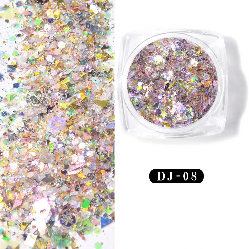 12 смешанных цветов Лоскутная блестящая для ногтей Блестки Дизайн дизайна DIY