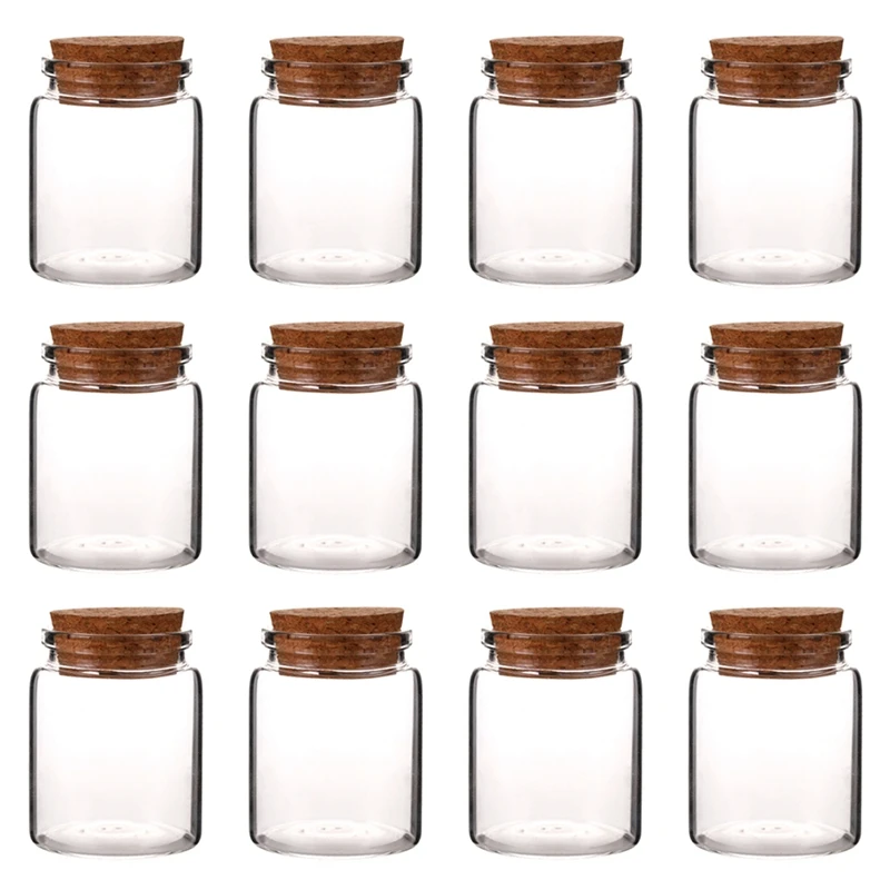 

Стеклянные бутылки с пробкой, острая емкость для хранения, стеклянные флаконы для специй, маленькие банки для рукоделия «сделай сам» 12 шт. 80 ...