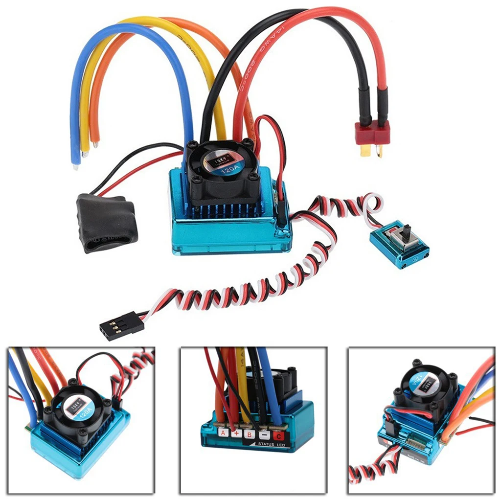 

120A Brushless ESC Speed Controller for 1/10 On-road Car Truck Accs
