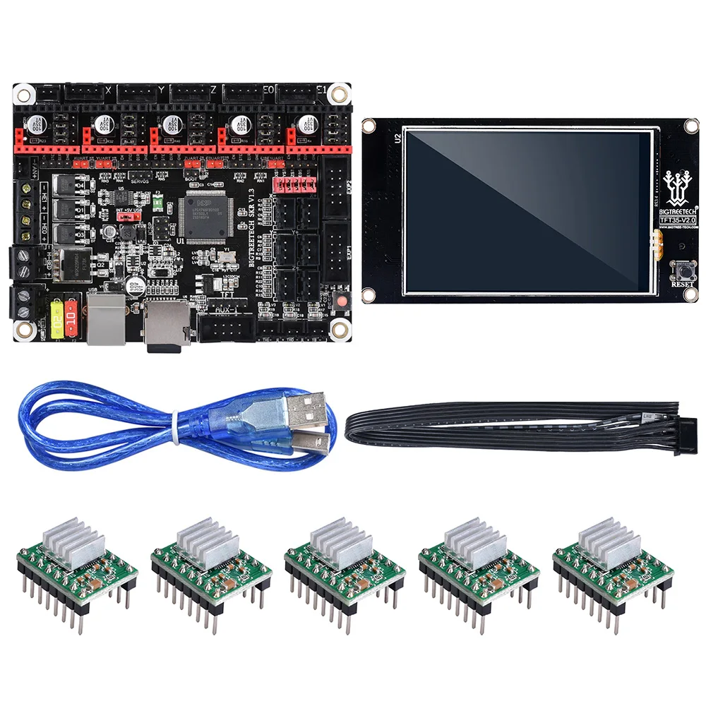 Материнская плата BIGTREETECH SKR V1.3 32 бит с сенсорным экраном TFT3.5 V2.0 TMC2208 TMC2130 для 3d