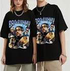 Мужские футболки Bad Bunny 2021, летние футболки с коротким рукавом, хлопковая Футболка оверсайз, женские и мужские футболки с графическим рисунком