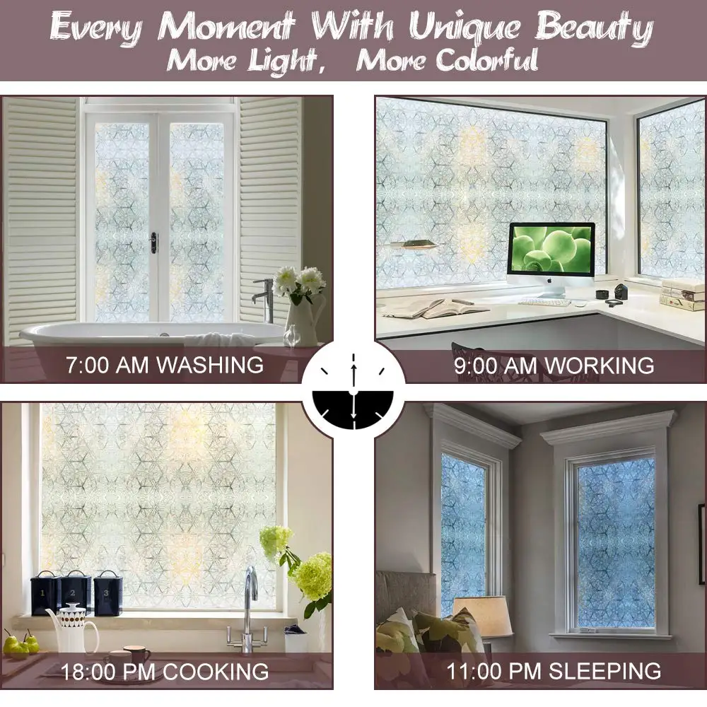 Радужная оконная пленка 3D кристально прозрачный бриллиант декоративная