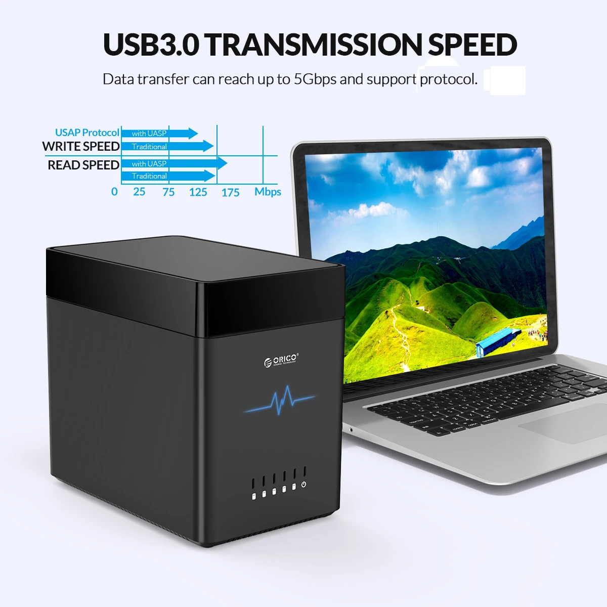 Док-станция ORICO Chia для жестких дисков 2/5 дюйма USB 3 5 Type-C 12 В | Компьютеры и офис