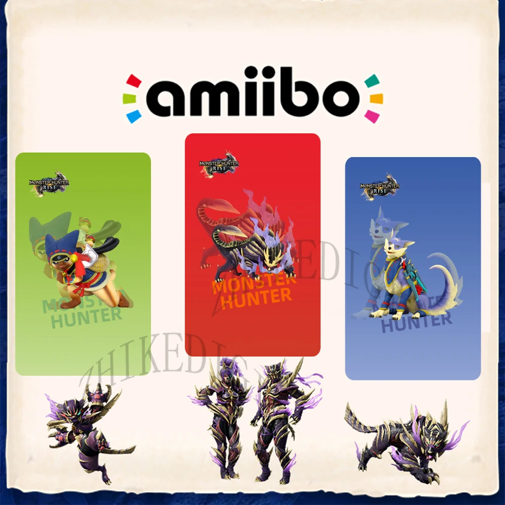 Карта памяти для Nintendo Switch Card Monster Hunter Rise Amiibo карта тигра дракона Ailu кошки NTAG215 -