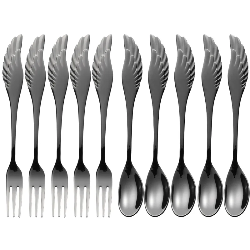 

10pcs/set New Gold Cutlery Set Dinnenrware Set Stainless Steel Flatware Dinner Fork Spoon Teaspoon For Home