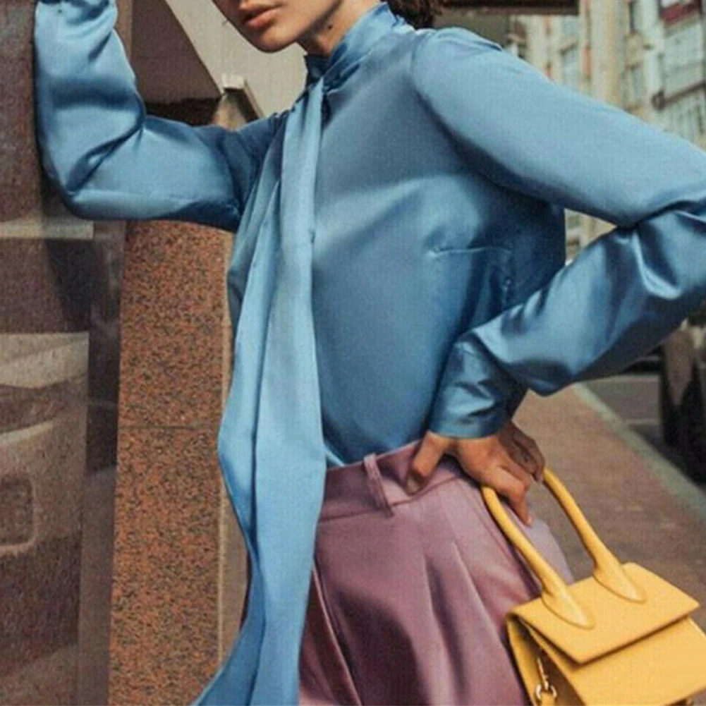 Офисные женские туфли Длинные рукава с высоким воротом Пуловер лентой кнопки