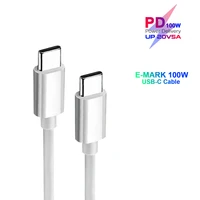100w usb c pd cable 5a e mark fasrt charging wire for macbook pro ipad air 4 samsung note 20 ultra s20 huawei redmi note 8 pro