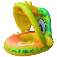 baby pool float with sun canopy inflatable swimming ring infant baby pool float kids water toys comfortable and convenient