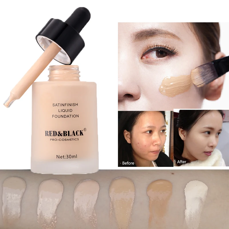 Красно черная основа для макияжа Профессиональная Матовая жидкость лица