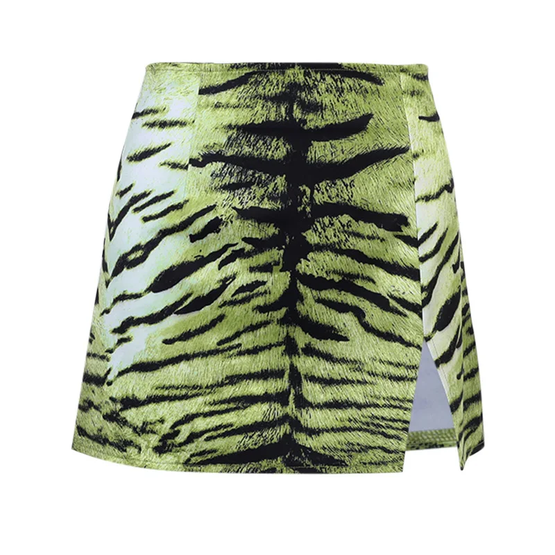 

Eversea Summer Animal Print Skirt Lady Sexy Fashion Causal Slpit Fit Body Bottom Wear