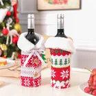 Рождественский комплект для украшения винной бутылки, чехол для бутылки в виде снежинки, лося, Кухонное украшение, новый год