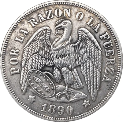Копия Чили UN PESO 1881 копия монет|Безвалютные монеты| |