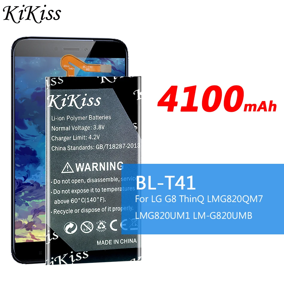 

4100mAh BL-T41 Battery For LG G8 ThinQ LMG820QM7 LMG820UM1 LM-G820UMB LMG820UM0 LMG820UM2 LM-G820N ,G820UM LMV405EB,V40,V405QA7