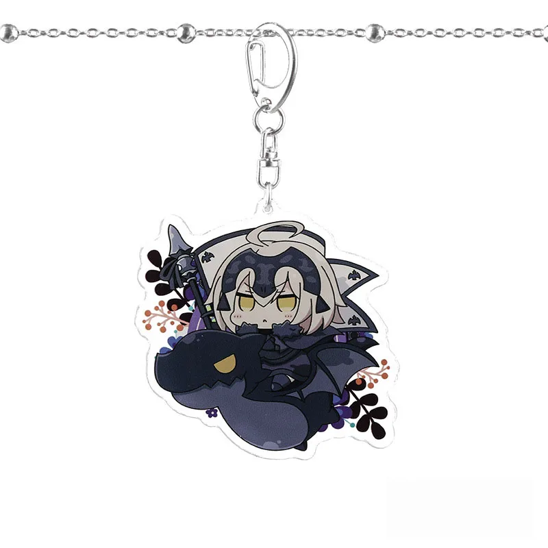 

1 Pcs Cute Anime Fate Grand Order Keychains Saber Dress Acrylic Women Men Pendant Keyrings Key Holder Couples Gifts Figure Toys