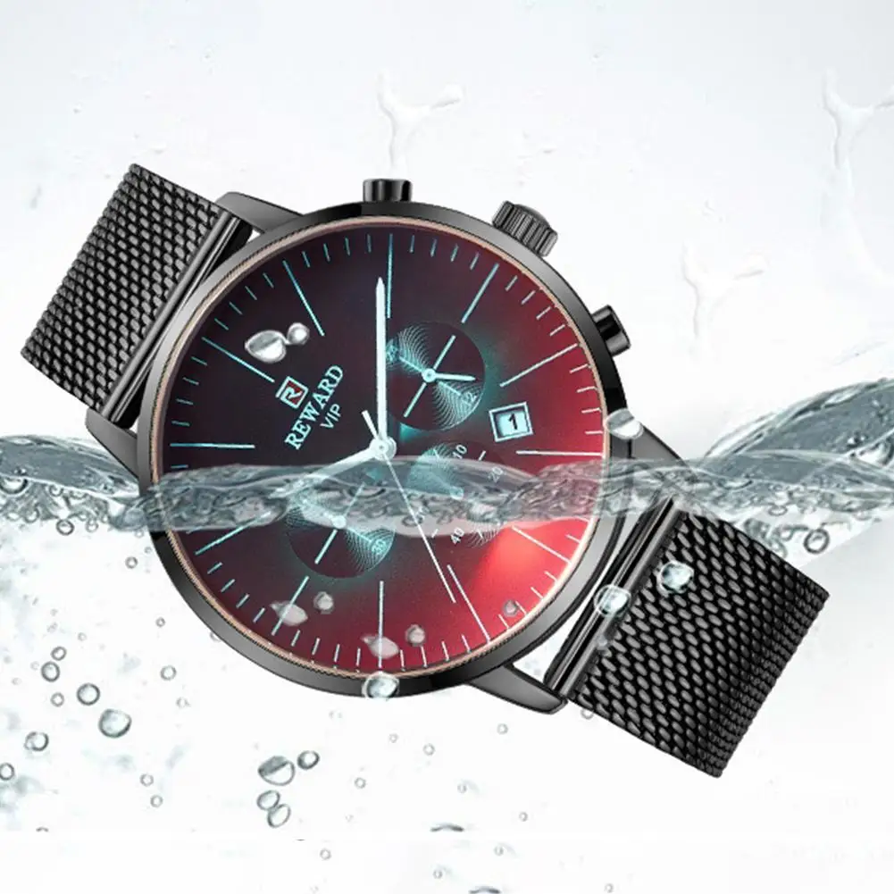 Мужские Многофункциональные Спортивные кварцевые наручные часы со стальным