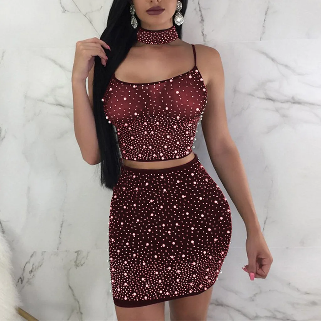 Сетчатое белое платье с открытой спиной комплект из двух предметов Клубная