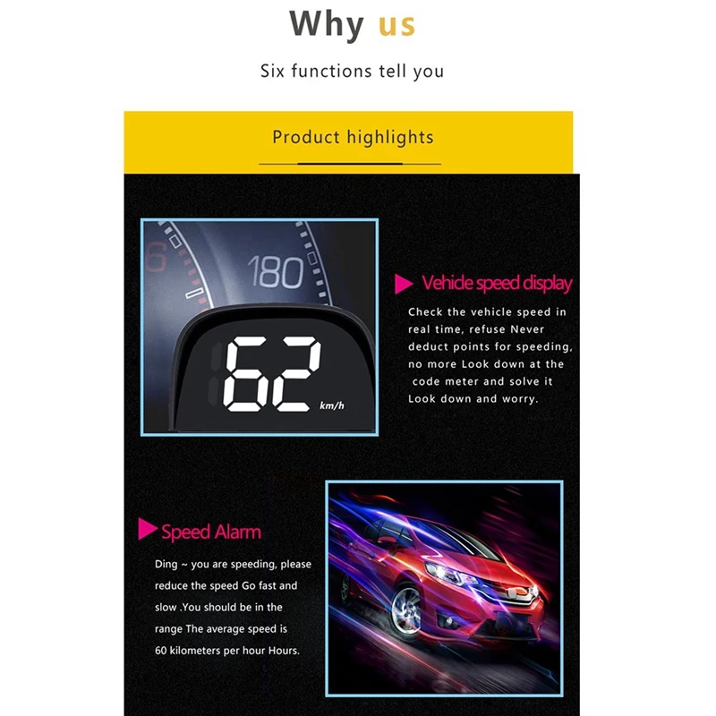 Автомобильный GPS беспроводной дисплей Универсальный Электронный собака Smart HD