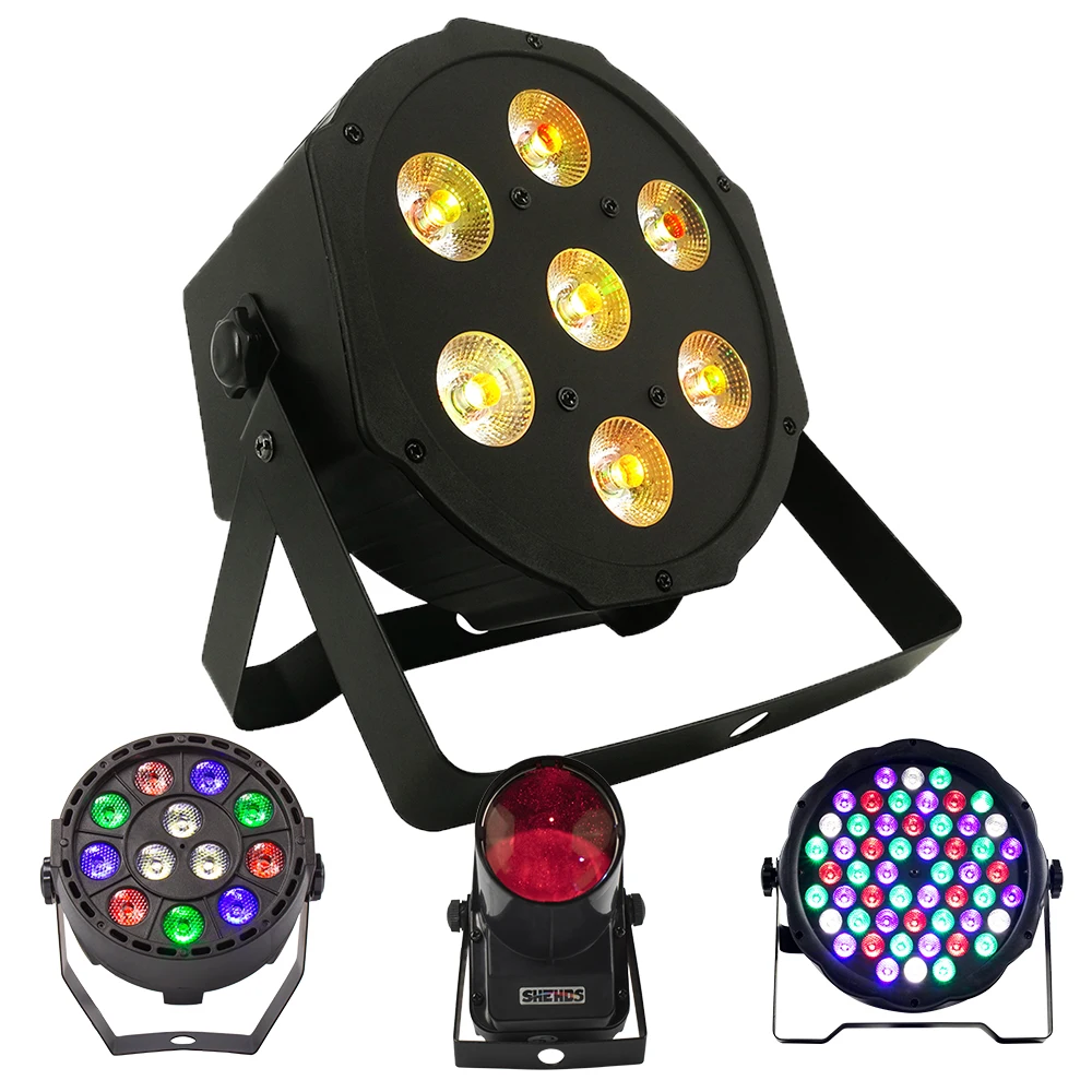 

1PCS LED 7x18W RGBWA+UV Par Light with DMX512 6in1 Stage Light Wash Effect DJ Disco 7x12W 54x3W 12x3W Mini Led Spotlighting 10W