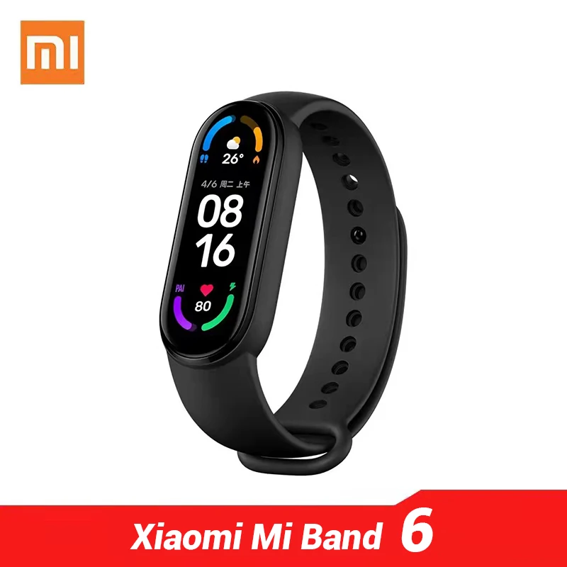 Смарт браслет Xiaomi Mi Band 6 SpO2 тест на уровень кислорода в крови AMOLED экран 1 56 дюйма