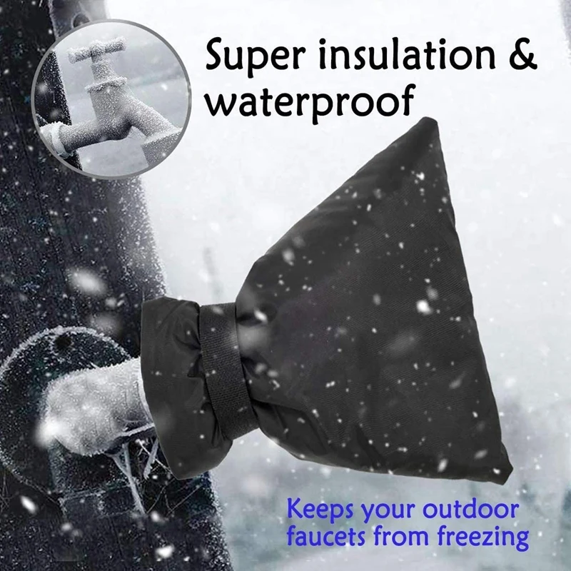 

Outdoor Faucet Cover, Outside Garden Faucet Socks for Freeze Protection for Winter, 8 Pack (Black)