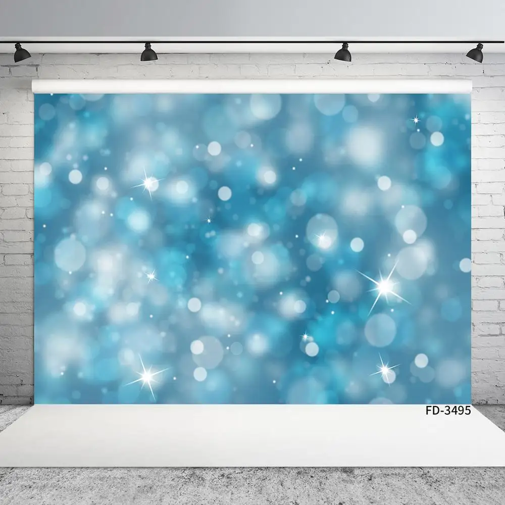 Синий Белый Блестящий Рождественский фон для фотосъемки баннер Фото фоны