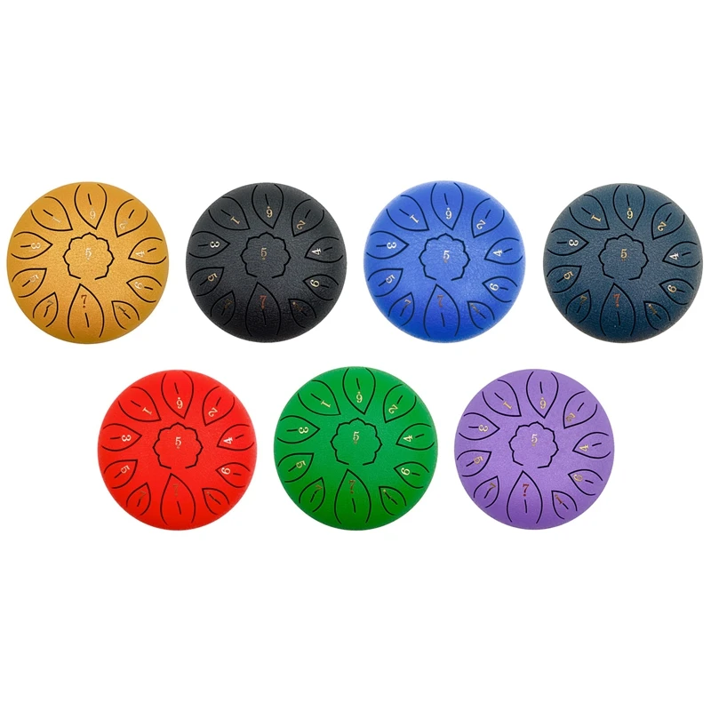 

6In Steel Tongue Drum 11 Kinds of Notes with Drumstick,Finger Cot,Bag