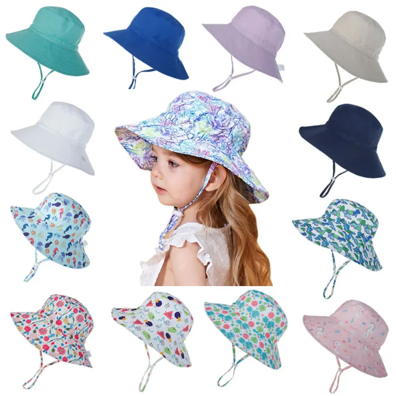 

2021 New Summer Baby Sun Hat Children Outdoor Neck Ear Cover Anti UV Protection Beach Caps Boy Girl Swimming Hats For 0-8 Years