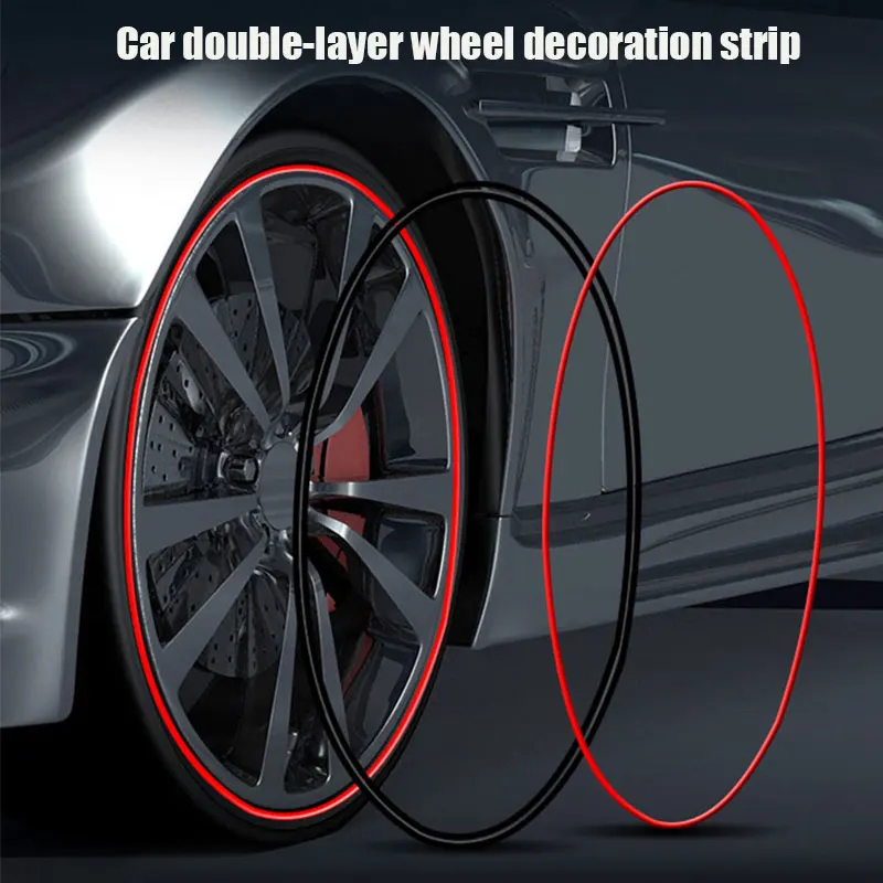 

Car Wheel Rims Protectors Decor Strip Universal Door Tire Anti-Collision Ring Invisible Double-Layer Wheel Anti-scratch Strip