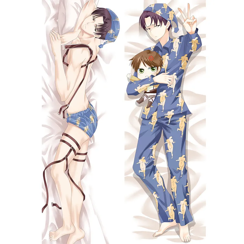 

Funda de almohada decorativa Shingeki no Kyojin de Anime, funda de almohada de ataque al Titn Levi Rivaille, accesorios de cama