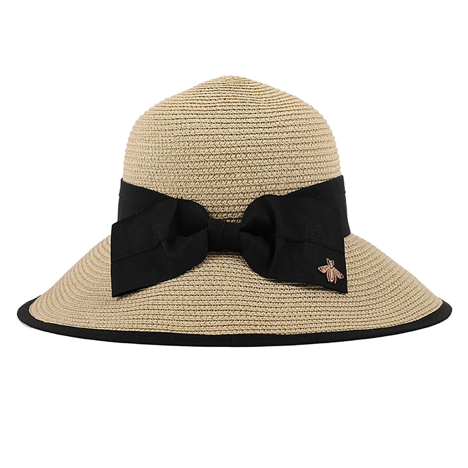 

Go On A Journey Weave Woman Joker Outdoors Sunshade Sunscreen Will Bow Bees Straw Hat