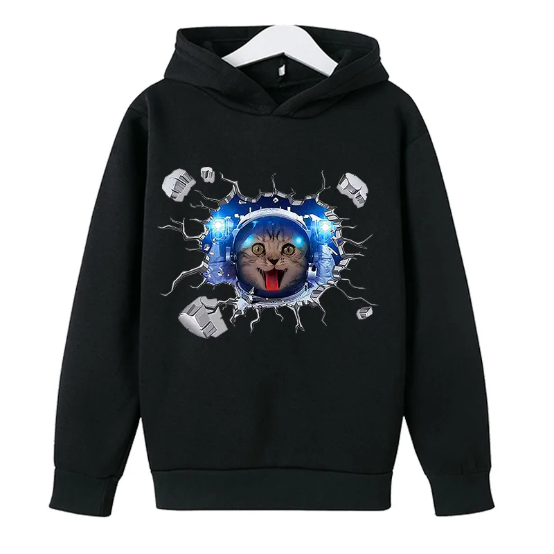 

Boys Girls Sweatshirt Kids Hoodies Print Hoodies for Girls Clothes Autumn Cute Cat Loose Pullovers Children Clothing cat sweater