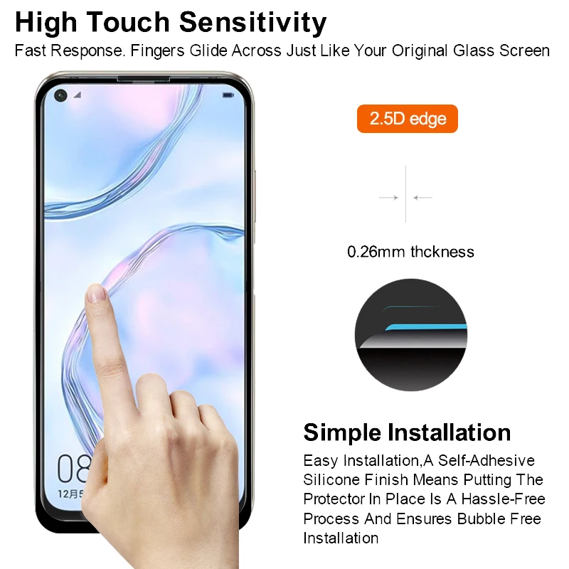 

2 IN 1 tempered glass for huawei p40 lite p40lite e camera lens protectorfull cover protective glass for huawei p40 lite e