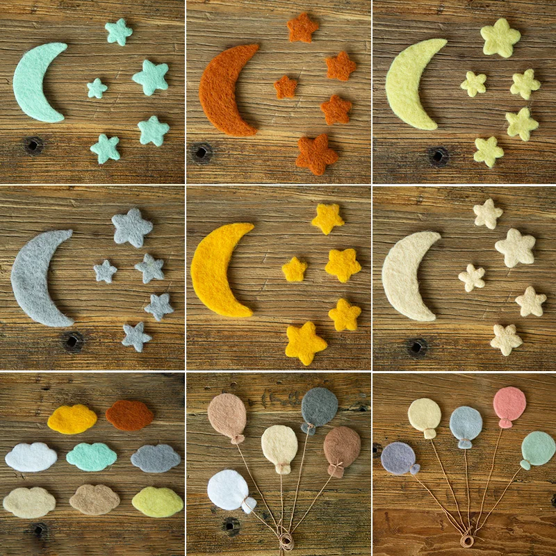 

newborn baby photography props infant props blanket and moon and star set photo accessories new arrival