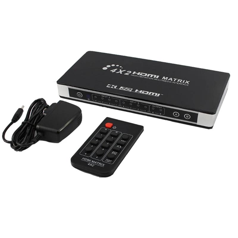 AAAE Top Hd 4K 1080P Hdmi матрица 4X2 переключатель сплиттер Edid Hi Fi с ИК пультом