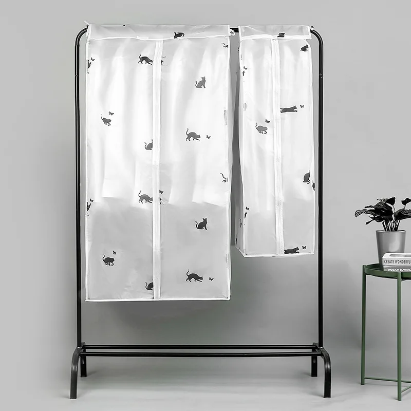 

Simple PEVA Clothing Dust Cover Overcoat Suit Garment Suit Bag Transparent Clothes Dustproof Bag Stereo Dust Cover Household