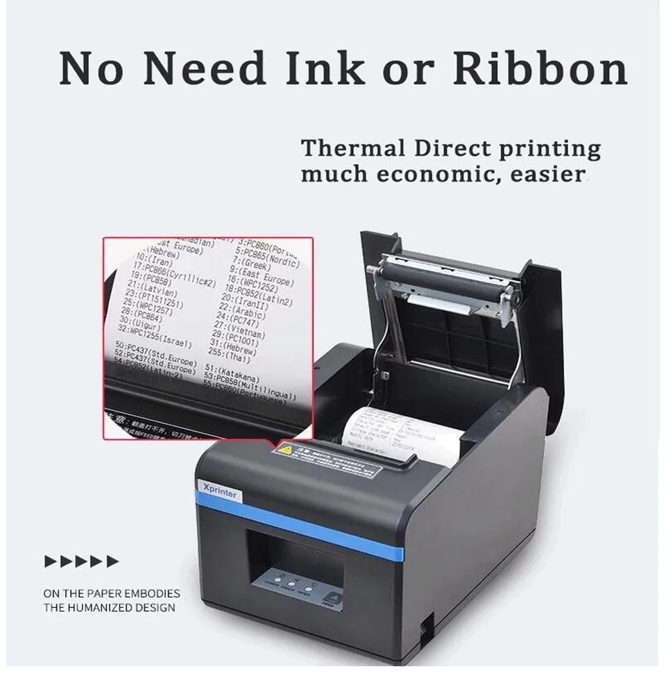 Xprinter термальный pos Штрих-код чековый принтер билета 80 мм bluetooth кухонные принтеры