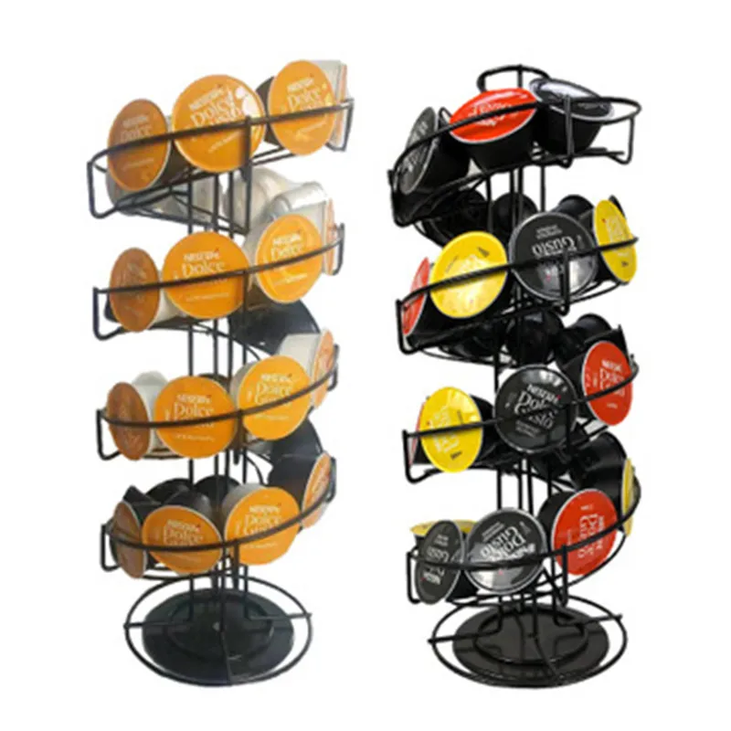 

2020 New Metal Coffee Pod Holder 30 Cups Plating Stand Coffee Capsule Storage Rack Stand Storage Shelves For Dolce Gusto Capsule