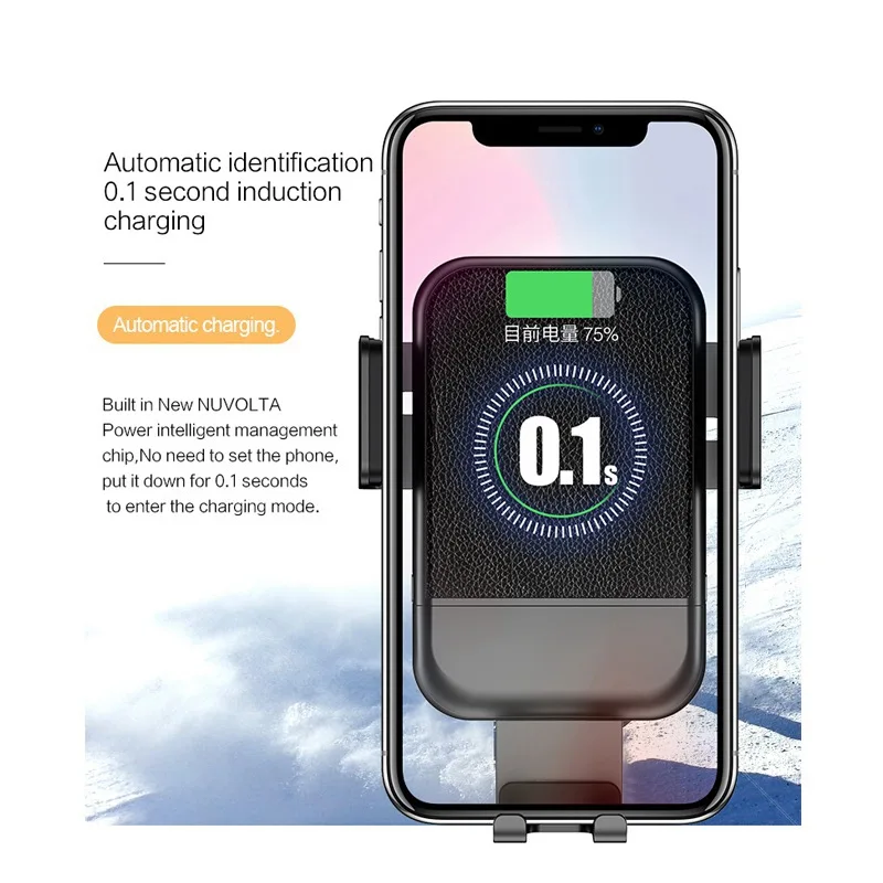 

Licheers 10w Qi Automatic Car Wireless Charger for iPhone XS X 8 Fast Wireless Charging For Xiaomi Samsung Galaxy S8 S9 Note 8/7