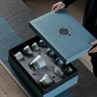 pinny japanese style celadon ceramic tea set landscape creative teaware sets pigmented kung fu tea service